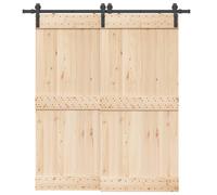 vidaXL Sliding Door Hardware Kit 200 cm Steel Black