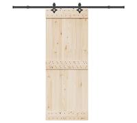 vidaXL Sliding Door Hardware Kit 213.5 cm Steel Black