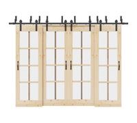 vidaXL Sliding Door Hardware Kit 305 cm Steel Black