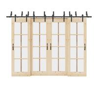 vidaXL Sliding Door Hardware Kit 305 cm Steel Black