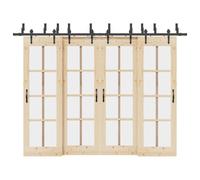 vidaXL Sliding Door Hardware Kit 305 cm Steel Black