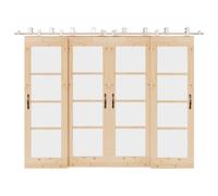 vidaXL Sliding Door Hardware Kit 366 cm Stainless Steel Silver