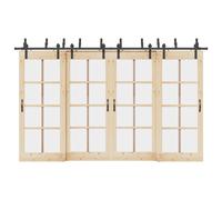 vidaXL Sliding Door Hardware Kit 366 cm Steel Black