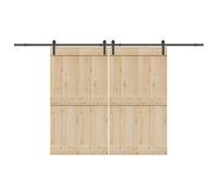 vidaXL Sliding Door Hardware Kit 366 cm Steel Black