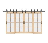 vidaXL Sliding Door Hardware Kit 400 cm Steel Black