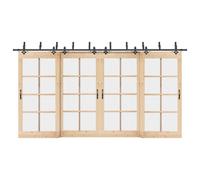 vidaXL Sliding Door Hardware Kit 427 cm Steel Black