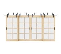 vidaXL Sliding Door Hardware Kit 427 cm Steel Black