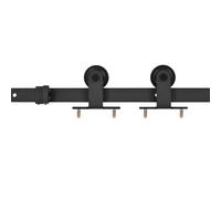 VIDAXL Sliding Door Hardware Kit Black Steel 183 cm