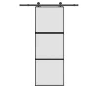 vidaXL Sliding door hardware kit tempered glass aluminum