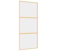 vidaXL Sliding Door in Gold - 90x205 cm - Clear ESG Glass and Robust Aluminium Frame with Slim Design for Modern Homes - Includes Mounting Equipment