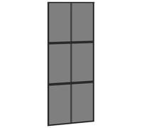 vidaXL Sliding Door Interior Barn Door Black Tempered Glass and Aluminium