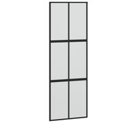 vidaXL Sliding Door Black 76x205 cm Tempered Glass and Aluminium