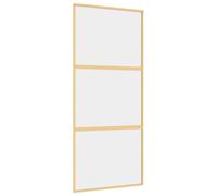 vidaXL Sliding Door in Gold - 90x205 cm - Clear ESG Glass and Robust Aluminium Frame with Slim Design for Modern Homes - Includes Mounting Equipment