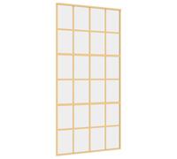 vidaXL Sliding Door Interior Barn Door Gold Clear ESG Glass and Aluminium