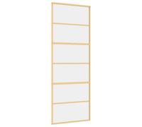 vidaXL Sliding Door Interior Barn Door Gold Clear ESG Glass and Aluminium