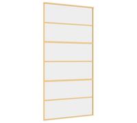 vidaXL Sliding Door Interior Barn Door Gold Clear ESG Glass and Aluminium