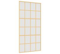 vidaXL Sliding Door Interior Barn Door Gold Frosted ESG Glass and Aluminium