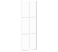 vidaXL Sliding Door Interior Barn Door White Tempered Glass and Aluminium