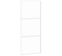 vidaXL Sliding Door 90x205 cm-White, Modern Minimalistic Design, Aluminium Frame with Tempered Glass Panels