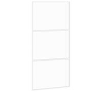 vidaXL Sliding Door Interior Barn Door White Tempered Glass and Aluminium