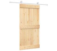 vidaXL Sliding Door Natural and White 100 x 210 cm Solid Pine Wood