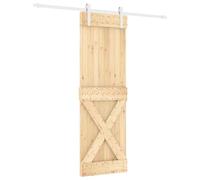vidaXL Sliding Door Natural and White 70 x 210 cm Solid Pine Wood