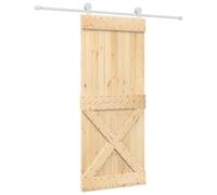 vidaXL Sliding Door Natural and White 85 x 210 cm Solid Pine Wood