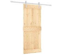 vidaXL Sliding Door Natural and White 85 x 210 cm Solid Pine Wood
