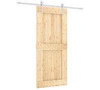 vidaXL Sliding Door Natural and White 90 x 210 cm Solid Pine Wood