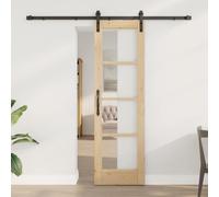 vidaXL Sliding Door ORKDAL Natural and Black 61 x 198.5 cm