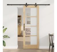 vidaXL Sliding Door ORKDAL Natural and Black 73.5 x 198.5 cm