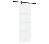 vidaXL Sliding Door ORKDAL White 83 x 232 cm Solid Pine Wood, Elegant Living Room Door, Rectangular Sliding Entry, Pine Wood Finish, Steel Reinforced, Quiet Smooth Slide Hardware