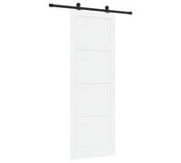 vidaXL Sliding Door ORKDAL White 83 x 232 cm Solid Pine Wood, Hallway, Rectangular, Modern, Durable, Sliding Door, Pine Wood, Space Saver, Room Divider, Entry, Indoor Use
