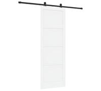 vidaXL Sliding Door ORKDAL White 83 x 232 cm Solid Pine Wood, Hallway, Rectangular, Modern, Durable, Sliding Door, Pine Wood, Space Saver, Room Divider, Entry, Indoor Use