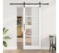 vidaXL Sliding Door ORKDAL White and Black 83 x 211 cm