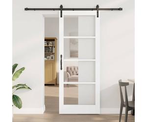 vidaXL Sliding Door ORKDAL White and Black 83 x 211 cm