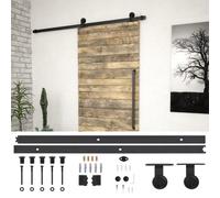 vidaXL Sliding Door Hardware Kit Sliding Rail Door Track Kit SKIEN Steel Black