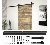 vidaXL Sliding Door Hardware Kit Sliding Rail Door Track Kit SKIEN Steel Black
