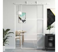 vidaXL Sliding Door White 102.5x205 cm Tempered Glass and Aluminium