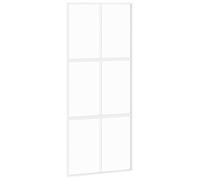 vidaXL Sliding Door White 90x205 cm Tempered Glass and Aluminium