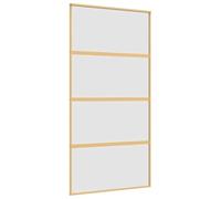 'vidaXL Sliding Door with Frosted ESG Glass and Aluminium Frame - Gold, Modern Interior Door for Home and Office (102.5 x 205 cm)