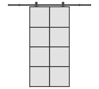 vidaXL Sliding Door with Hardware Set 102,5x205 cm ESG Glass&Aluminium