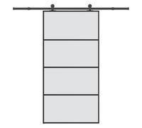Sliding Door with Hardware Set Barn Door Tempered Glass and Aluminium vidaXL