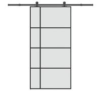 vidaXL Sliding Door with Hardware Set 102,5x205 cm ESG Glass&Aluminium
