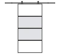 vidaXL Sliding Door with Hardware Set 102.5x205 cm Tempered Glass&Aluminium