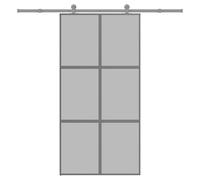 vidaXL Sliding Door with Hardware Set 102,5x205 cm Tempered Glass&Aluminium