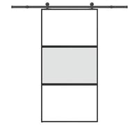 vidaXL Sliding Door with Hardware Set 102,5x205 cm Tempered Glass&Aluminium