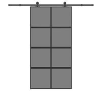 vidaXL Sliding Door with Hardware Set 102.5x205 cm Tempered Glass and Aluminium