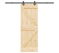 vidaXL Sliding Door with Hardware Set 70x210 cm Solid Wood Pine