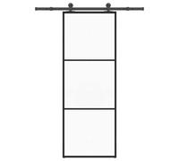 vidaXL Sliding Door with Hardware Set 76x205 cm ESG Glass&Aluminium